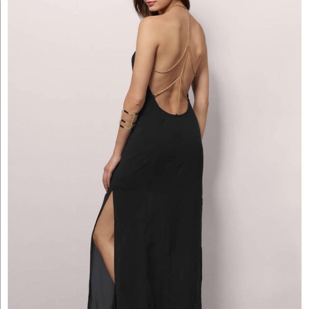 TOBI KEEP THE FAITH BLACK MAXI DRESS